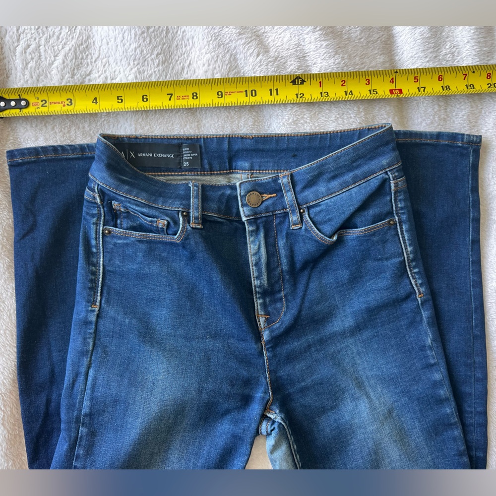 Armani Exchange super skinny blue jeans